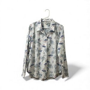 Lucky Brand Blue and Green Floral Shirt